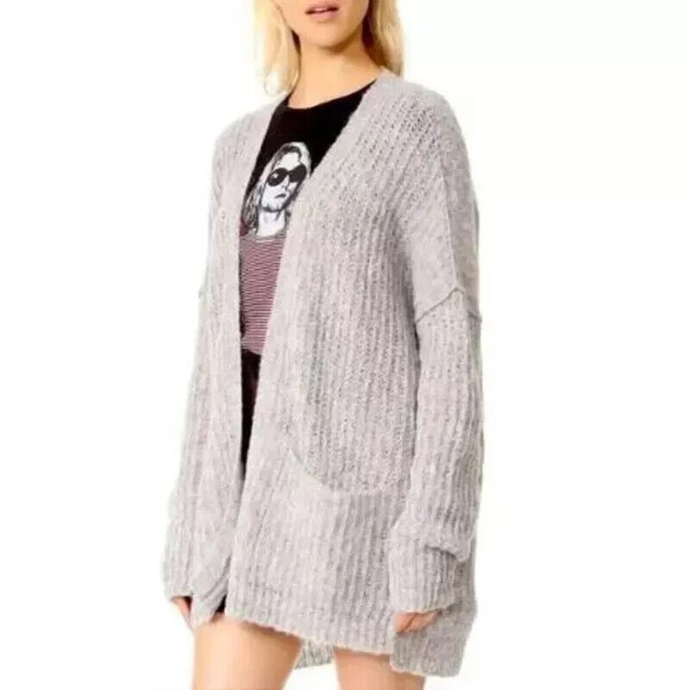 Free People Gray Knit Cardigan
